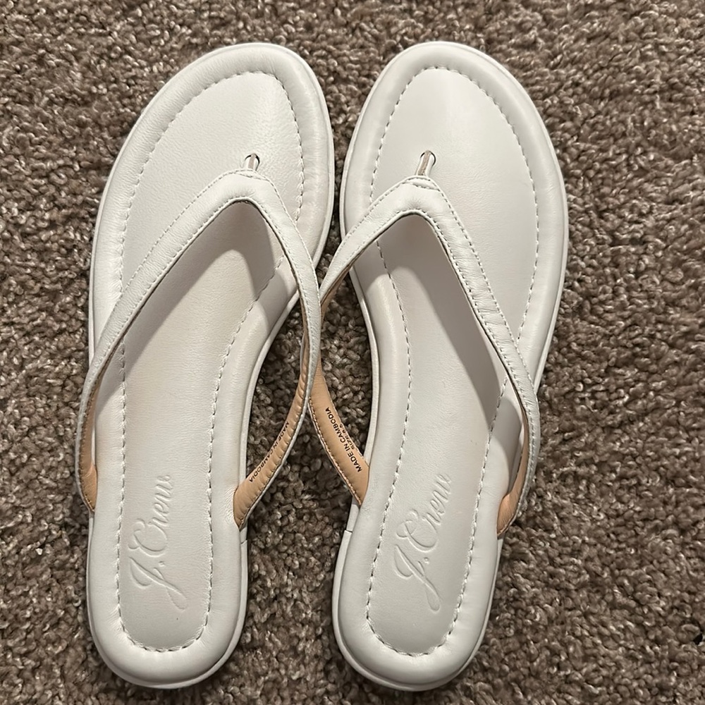 J Crew white sandals